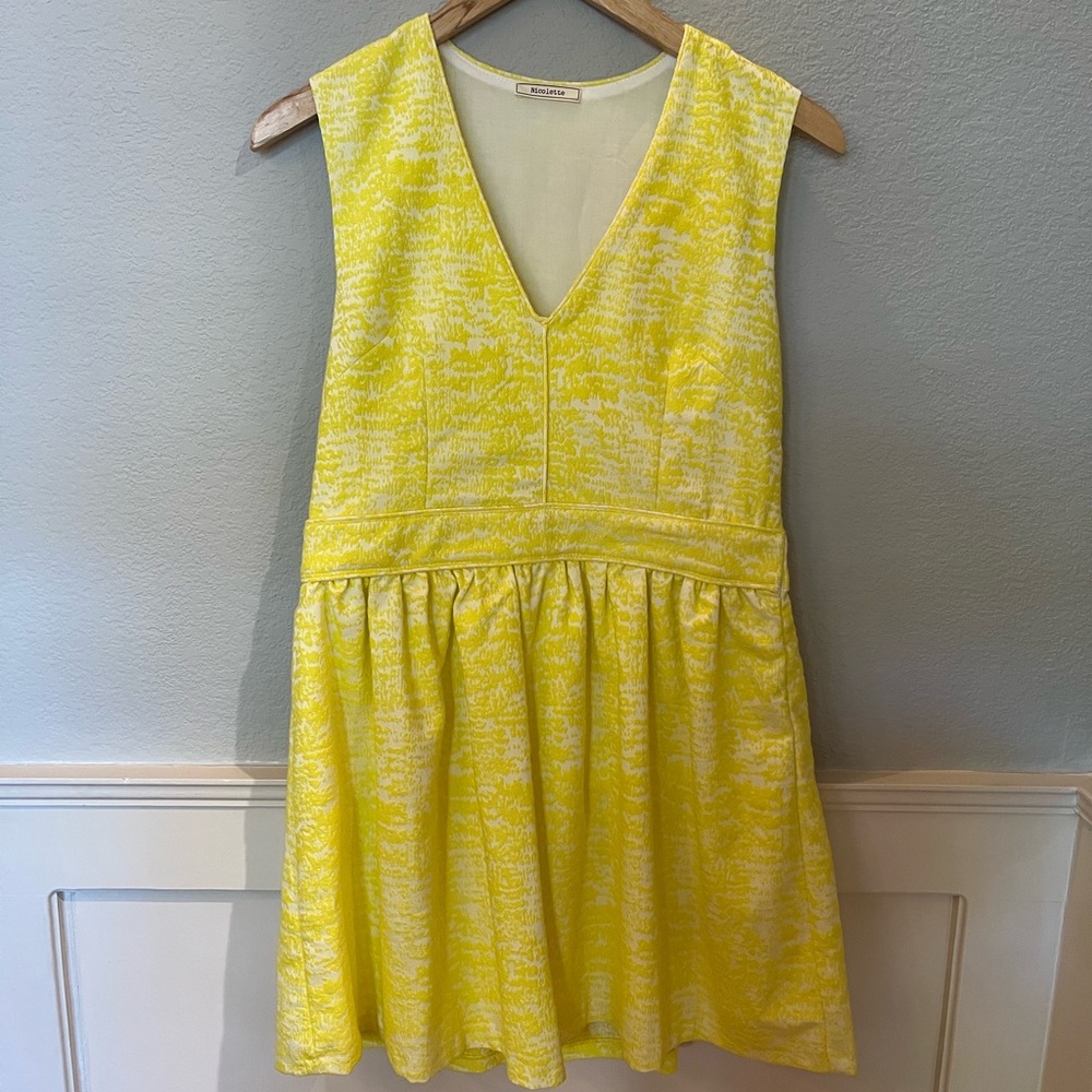 Textured Yellow Nicolette Dress